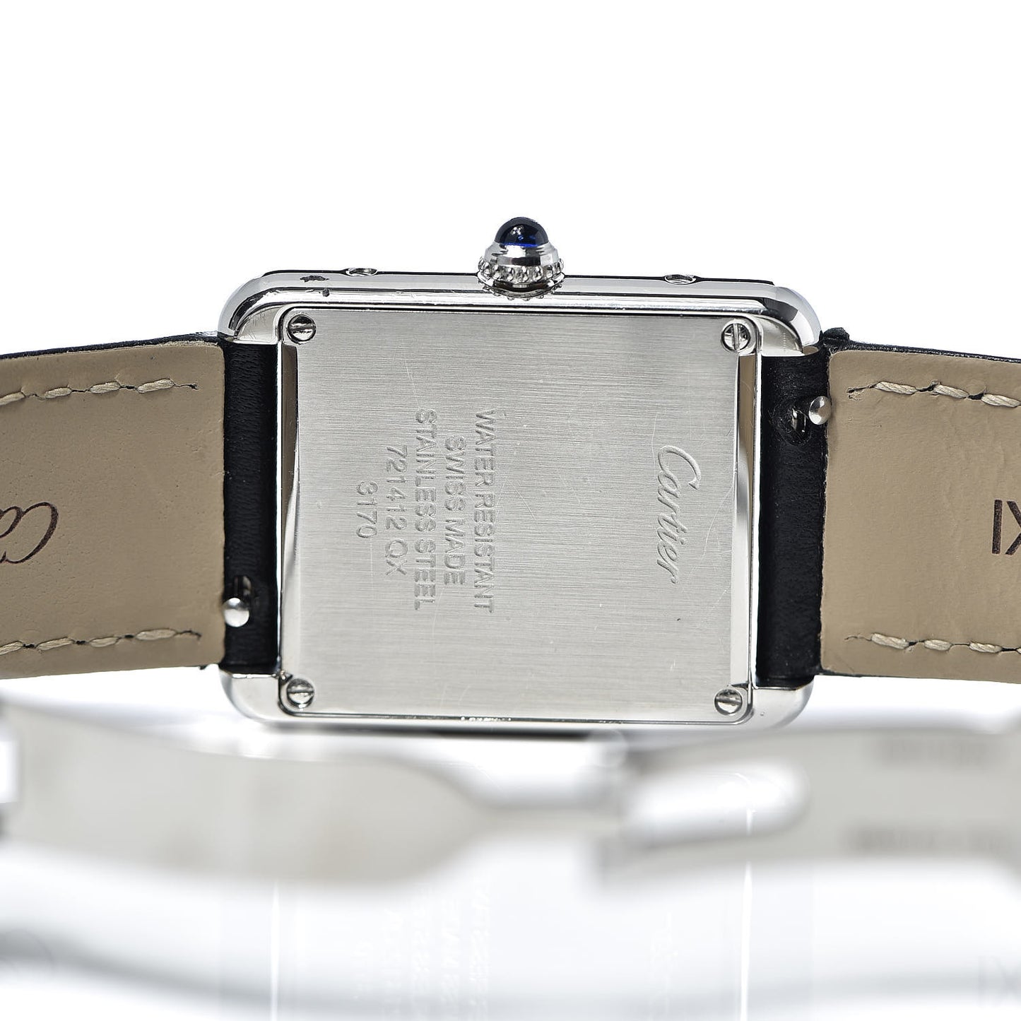 Stainless Steel Calfskin 24mm Tank Solo Quartz Watch