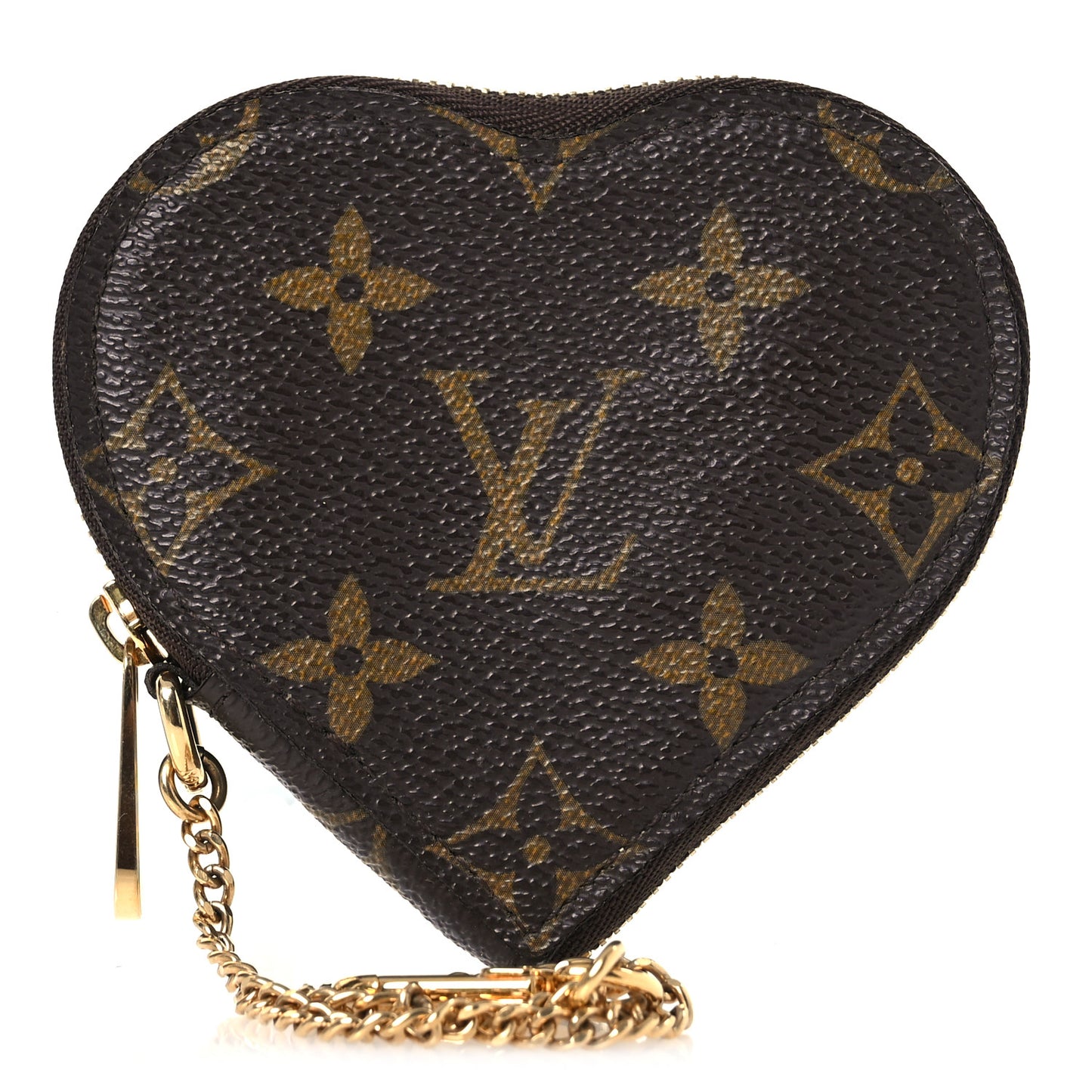 Monogram Leopard Coeur Heart Coin Purse Blanc Corail