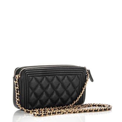 Chanel Caviar Quilted Small Boy Clutch With Chain Black 3 of 8