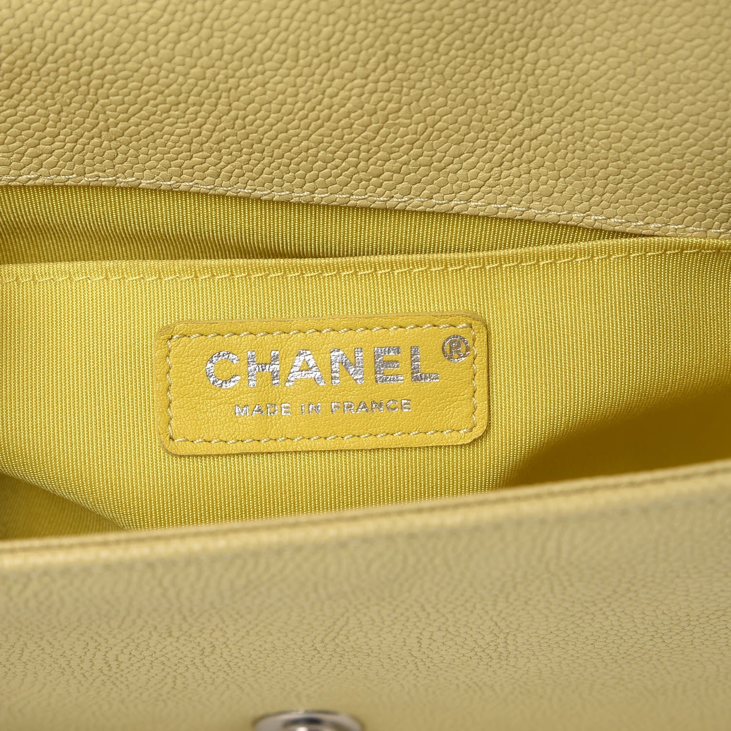 Chanel Caviar Quilted Medium Boy Flap Light Yellow 6 of 11