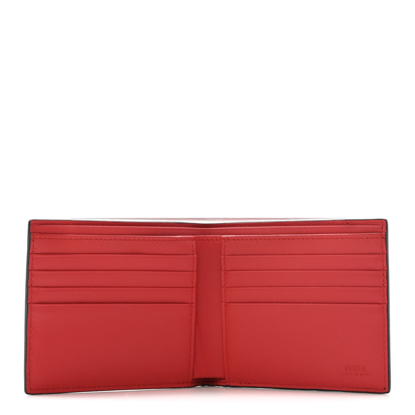 Vitello Century Monster Eyes Inlay Bi-Fold Wallet Black Giallo Rosso