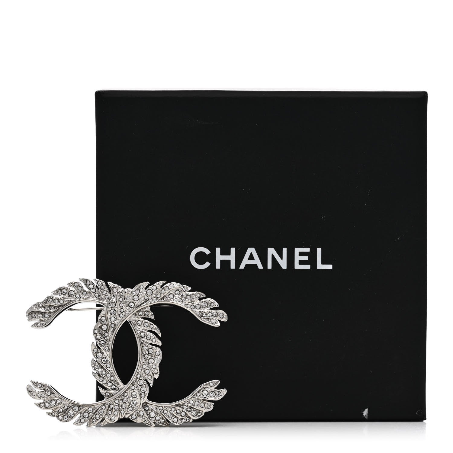 Chanel Crystal Large CC Brooch Silver 4 of 4