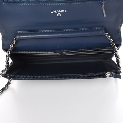 Chanel Caviar Timeless CC Wallet On Chain WOC Blue 5 of 13