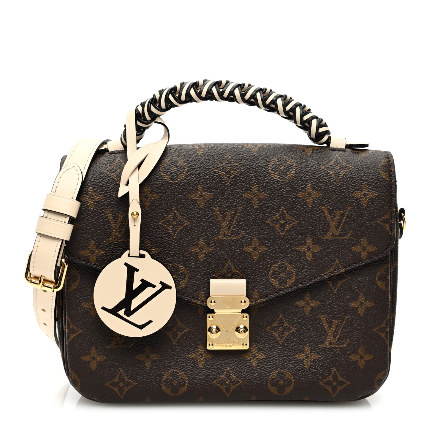 Monogram Braided Pochette Metis Creme Beige