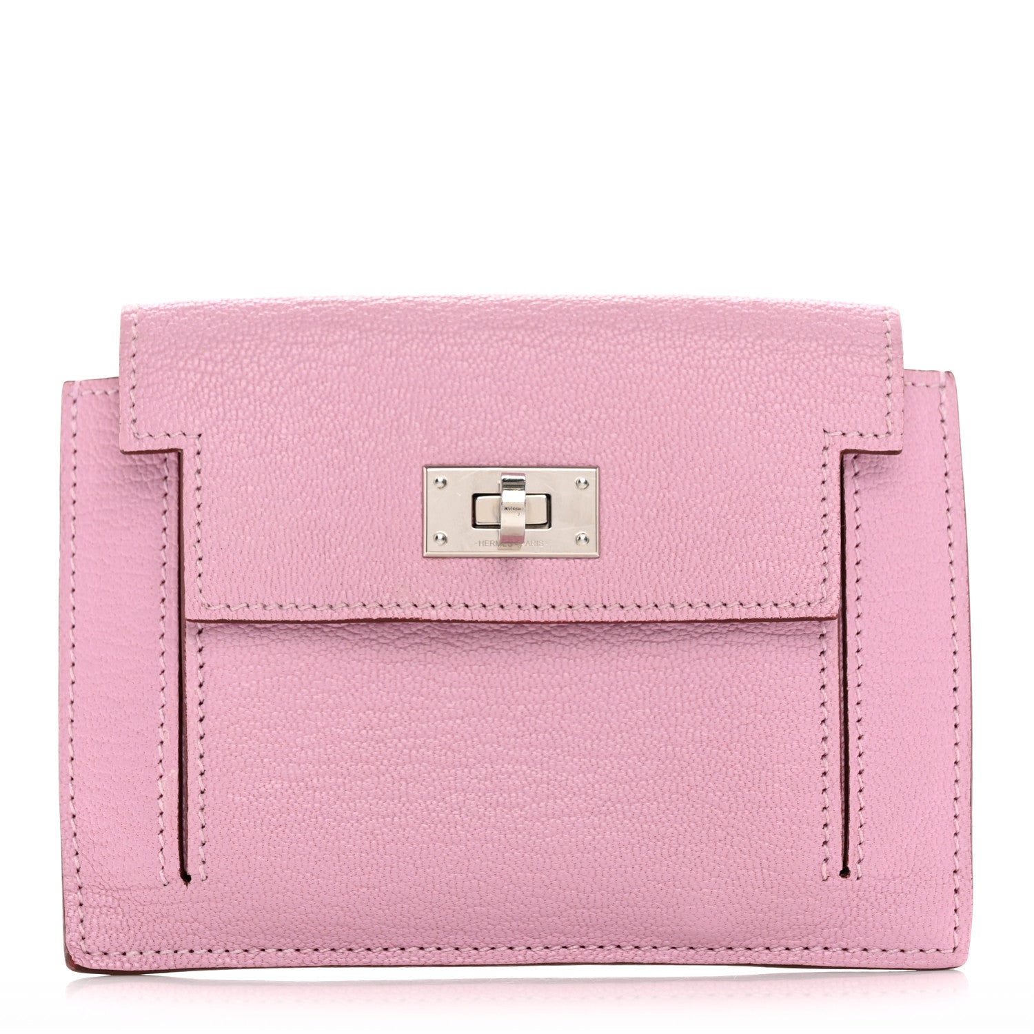 Hermes Chevre Mysore Kelly Pocket Compact Wallet Mauve Sylvestre 1 of 12