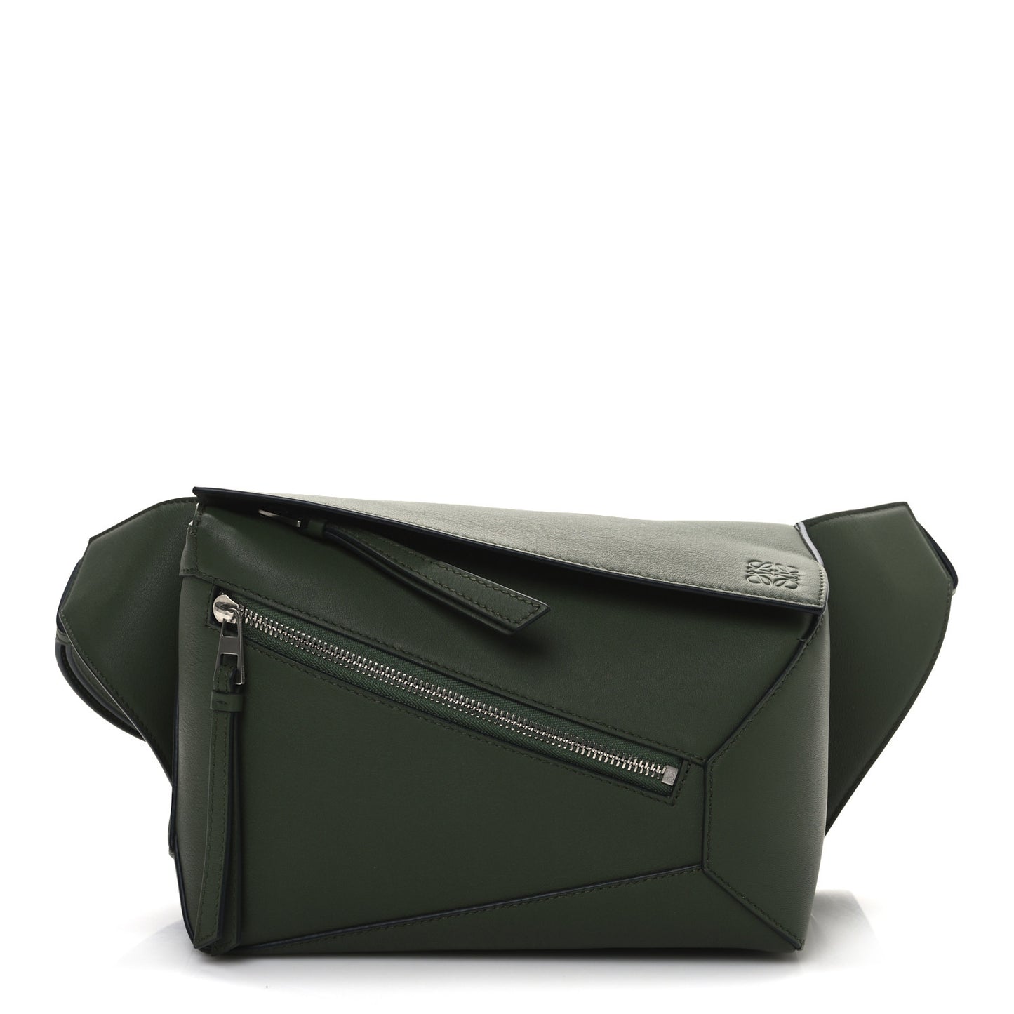Calfskin Small Puzzle Bumbag Hunter Green