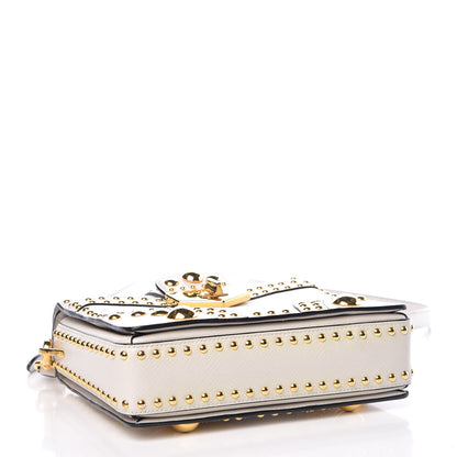 Prada Saffiano Sound Studded Hobo Talco 4 of 13