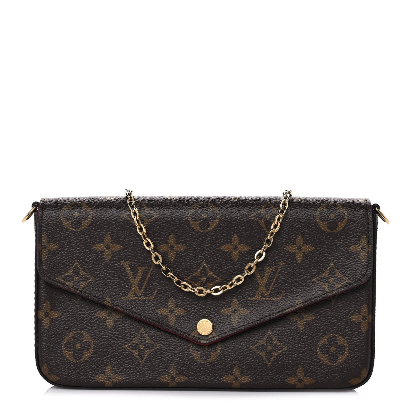 Monogram Pochette Felicie Chain Wallet Fuchsia