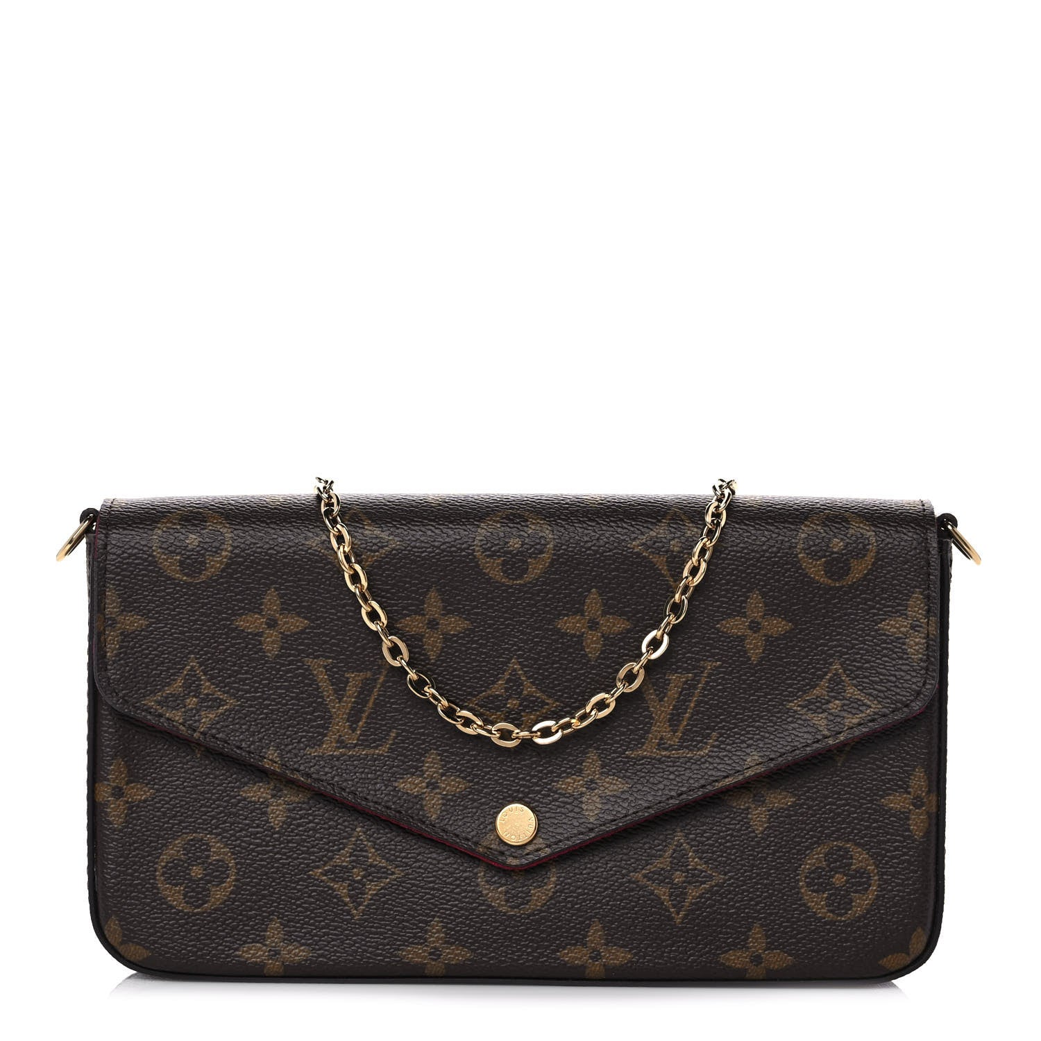 Louis Vuitton Monogram Pochette Felicie Chain Wallet Fuchsia 3 of 17