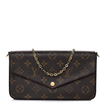 Louis Vuitton Monogram Pochette Felicie Chain Wallet Fuchsia 3 of 17