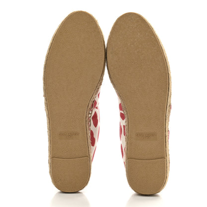 Saint Laurent Lip Print Canvas Espadrilles 36 Bianco Rosso Black 5 of 11