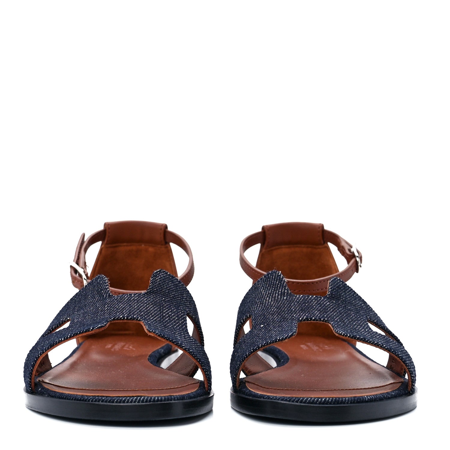 Hermes Denim Santorini Sandals 36.5 Bleu Clair 2 of 9