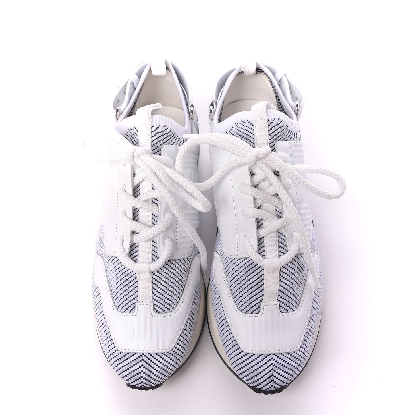 Calfskin Womens Athlete Sneakers 37 White Multicolor