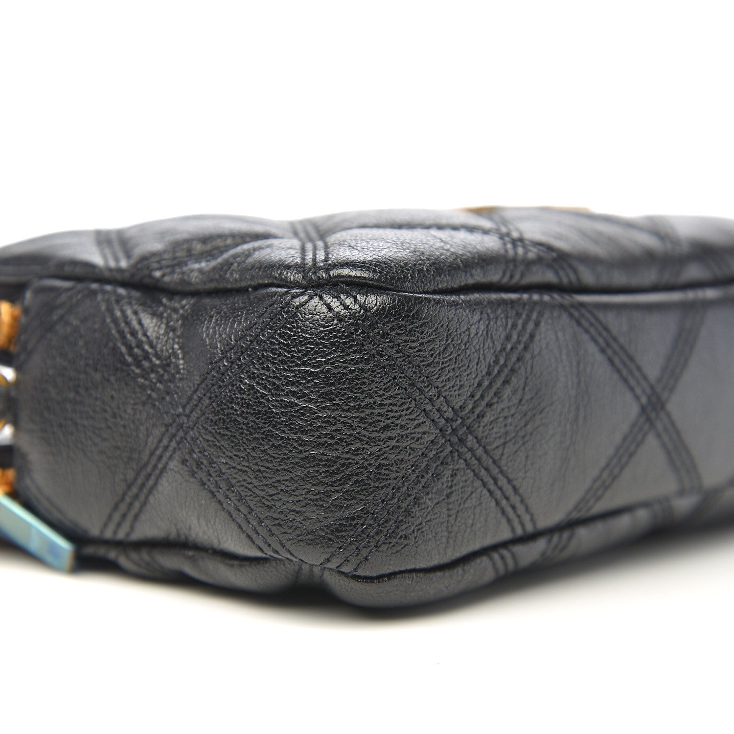 Saint Laurent Grained Lambskin Quilted Mini Becky Double Zip Bag Black 9 of 11