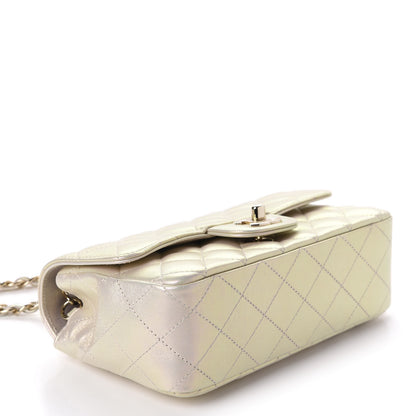 Chanel Iridescent Lambskin Quilted Mini Rectangular Flap Ivory 4 of 11