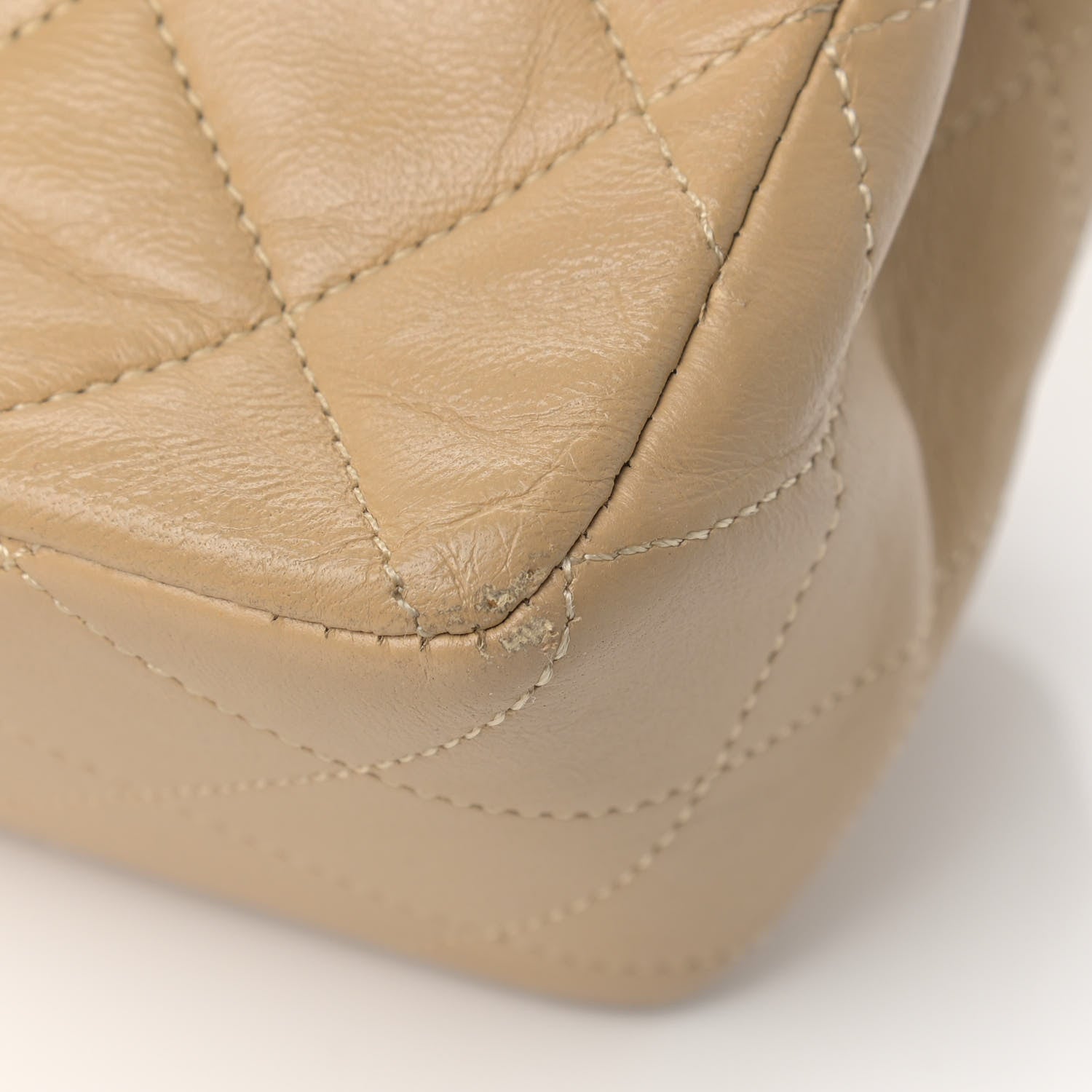 Chanel Lambskin Quilted Medium Double Flap Beige 12 of 14