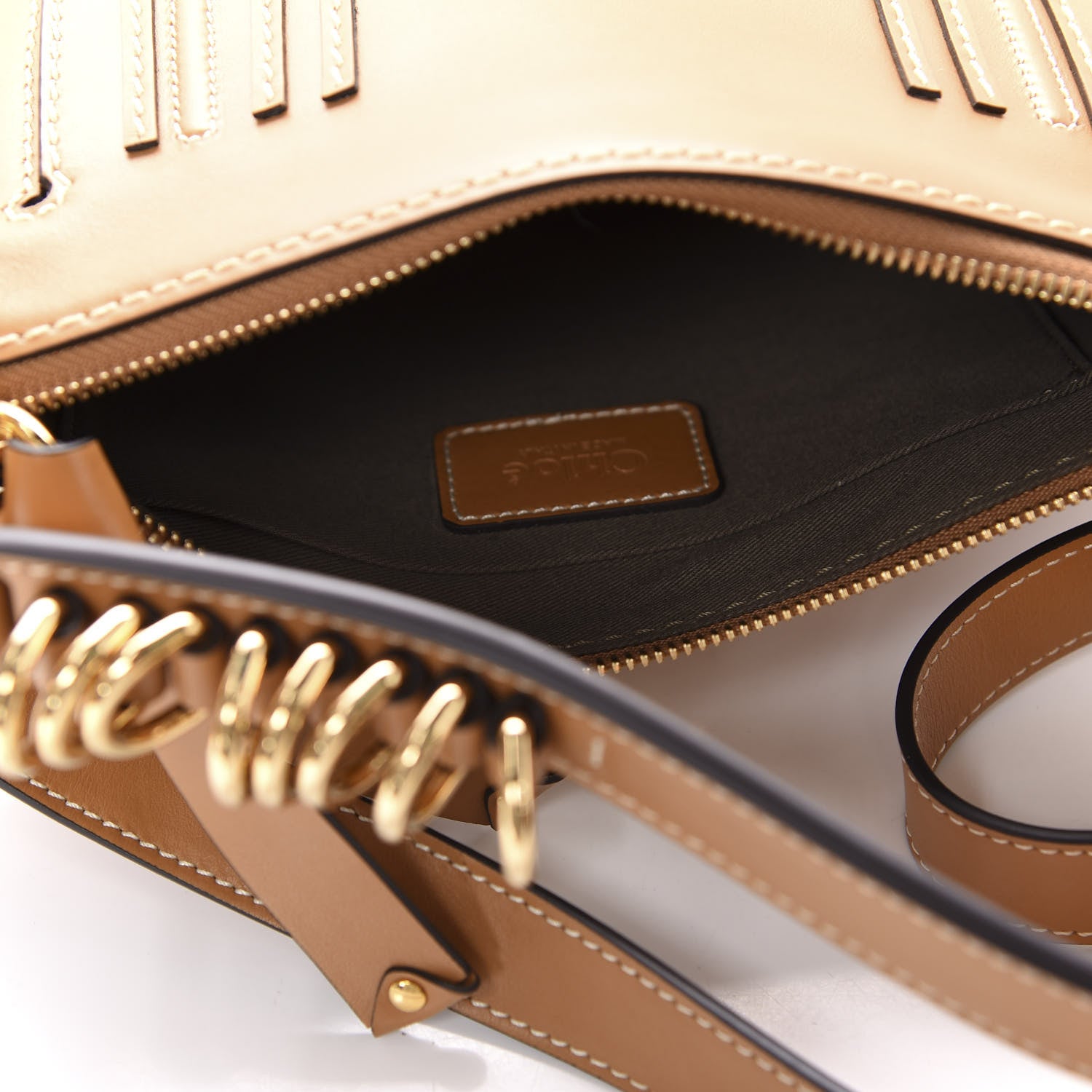 Chloe Shiny Calfskin Small Marcie Saddle Shoulder Bag Autumnal Brown 6 of 10