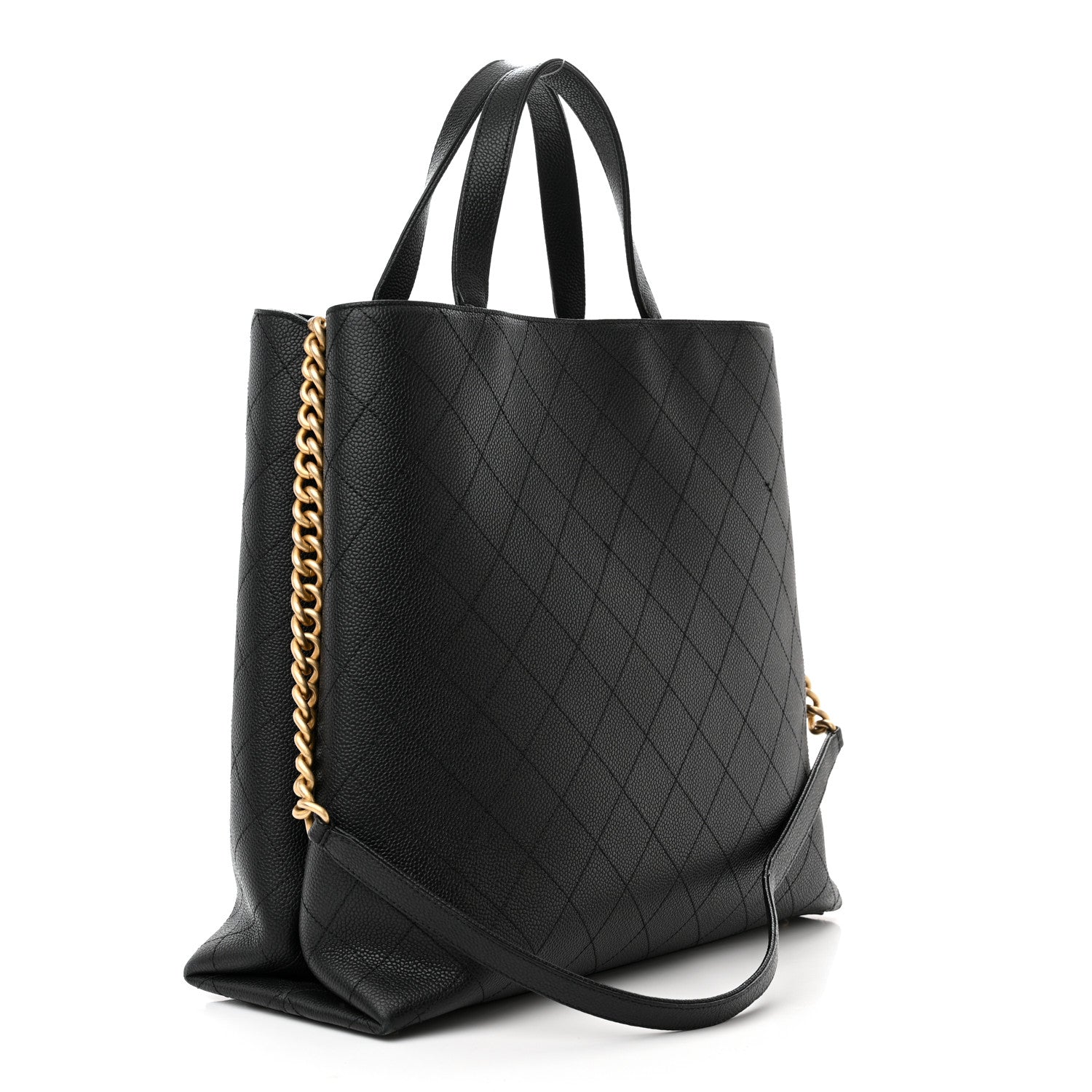Chanel Caviar Stitched Large Shopping Tote Bag Black 3 of 15