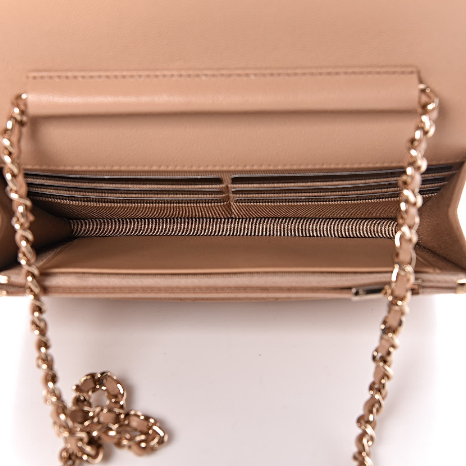 Chanel Caviar Quilted Wallet On Chain WOC Beige 5 of 12