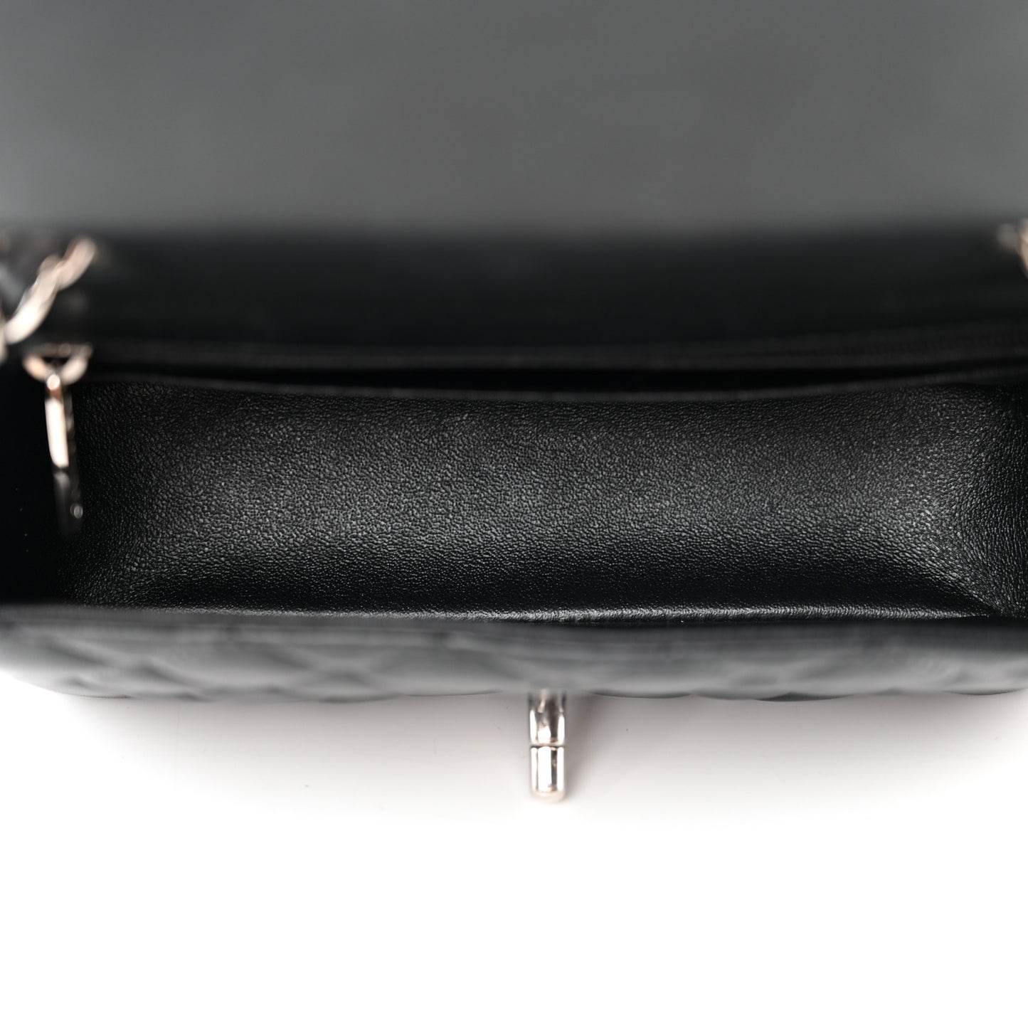 Lambskin Quilted Mini Rectangular Flap Black