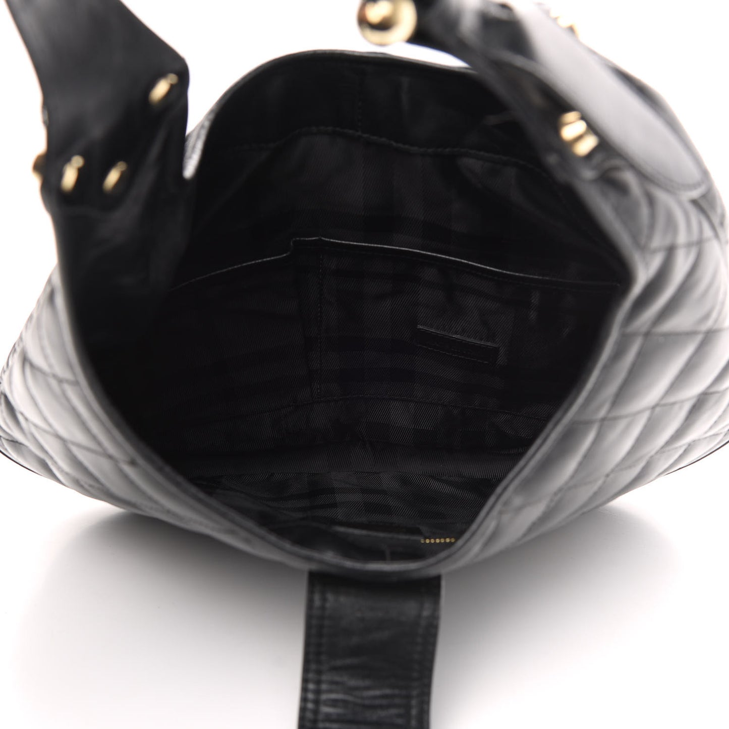 Calfskin Quilted Brook Hobo Black
