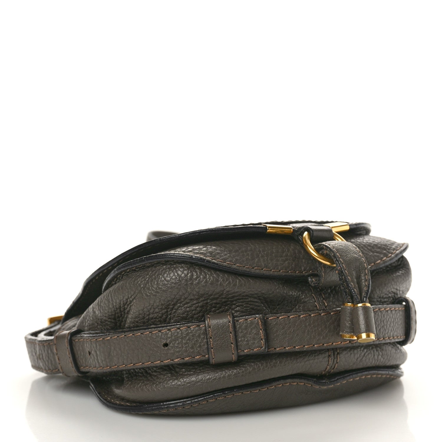 Chloe Grained Calfskin Small Marcie Saddle Bag Brown 4 of 12