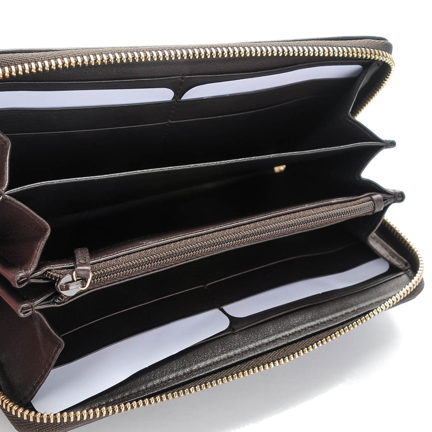 Monogram Margaux Calfskin Sukey Zip Around Wallet Beige Ebony Cocoa