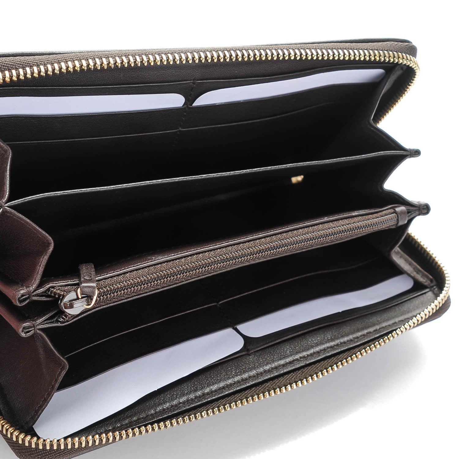 Gucci Monogram Margaux Calfskin Sukey Zip Around Wallet Beige Ebony Cocoa 5 of 7