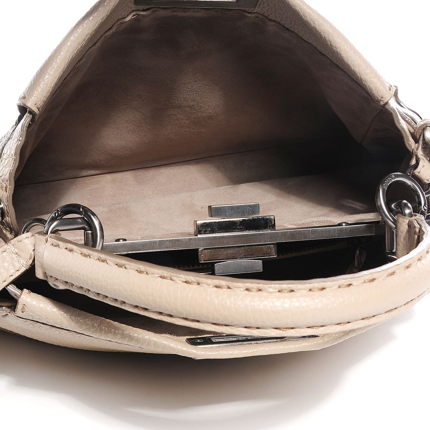 Cuoio Romano Selleria Medium Peekaboo Iconic Satchel Pietra Nocciola