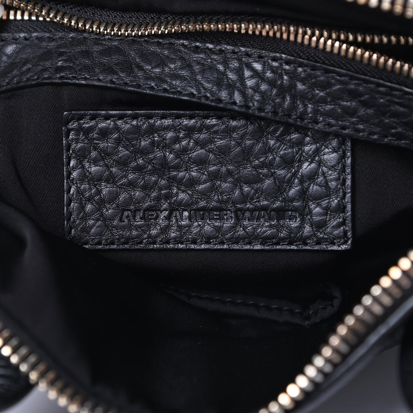 Pebbled Lambskin Rocco Black Pale Gold Hardware