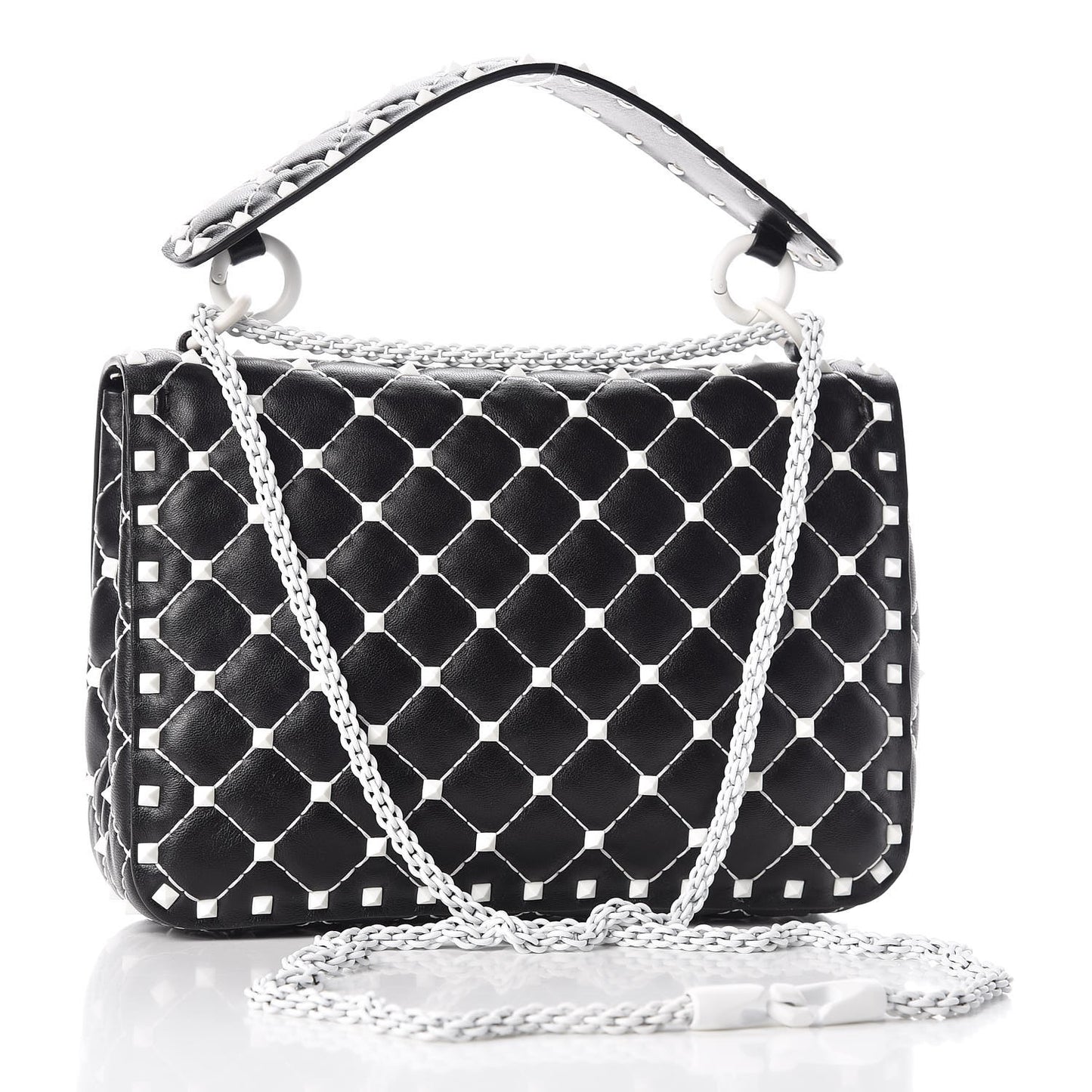Lambskin Medium Free Rockstud Spike Shoulder Bag Black