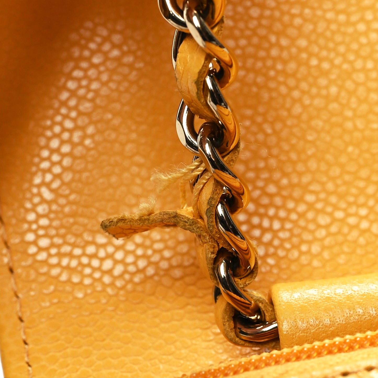 Caviar Quilted Wallet on Chain WOC Yellow