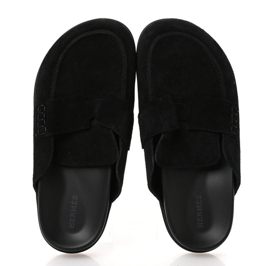 Suede Calfskin Go Mules 38 Black