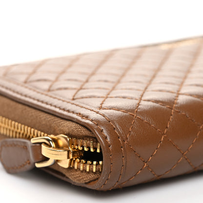 Prada Soft Calf Quilted Zip Around Wallet Cannella 8 of 9