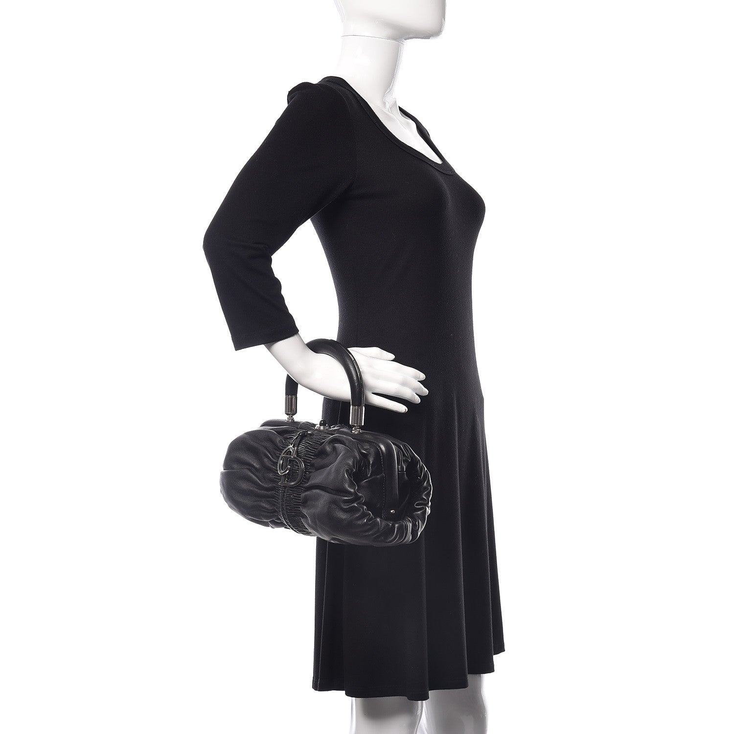 Christian Dior Lambskin Karenina Tote Black 2 of 9