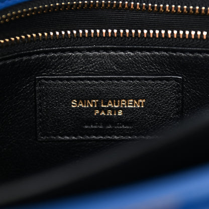 Saint Laurent Smooth Calfskin Monogram Cassandra Clasp Bag Blue Majorelle 6 of 15