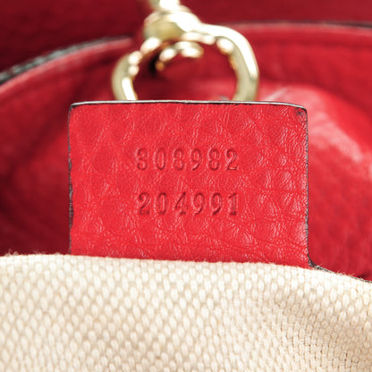 Gucci Pebbled Calfskin Medium Soho Chain Shoulder Bag Red 7 of 7