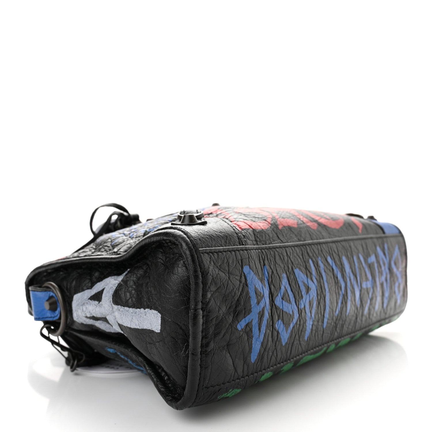 Balenciaga Agneau Graffiti All Over Classic Hardware S City Black Vert Rouge 5 of 11