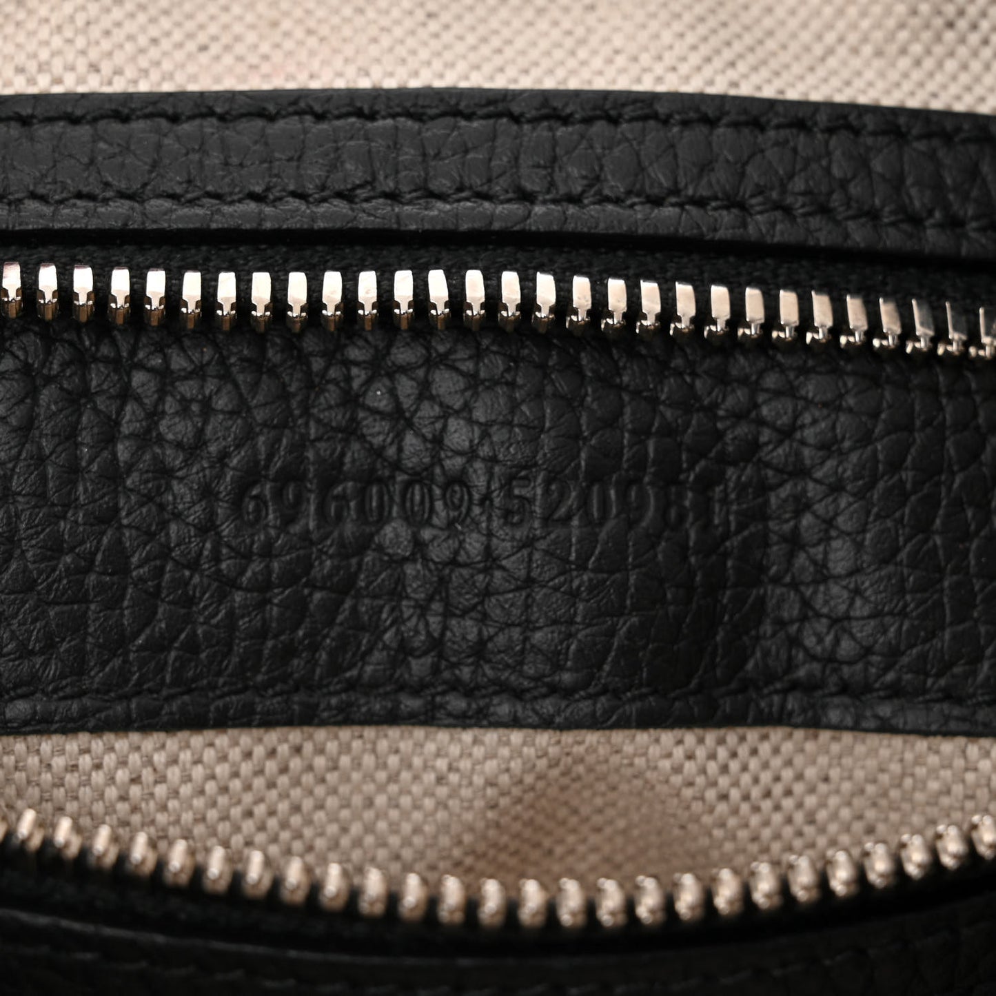 Piuma Calfskin Jumbo GG Embossed Medium Wristlet Messenger Bag Black