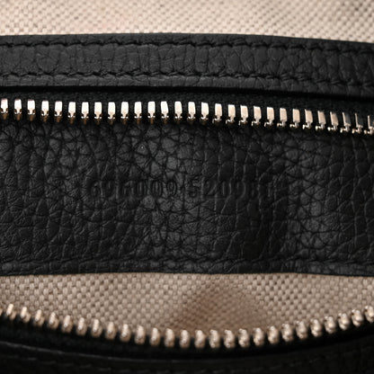 Gucci Piuma Calfskin Jumbo GG Embossed Medium Wristlet Messenger Bag Black 7 of 10