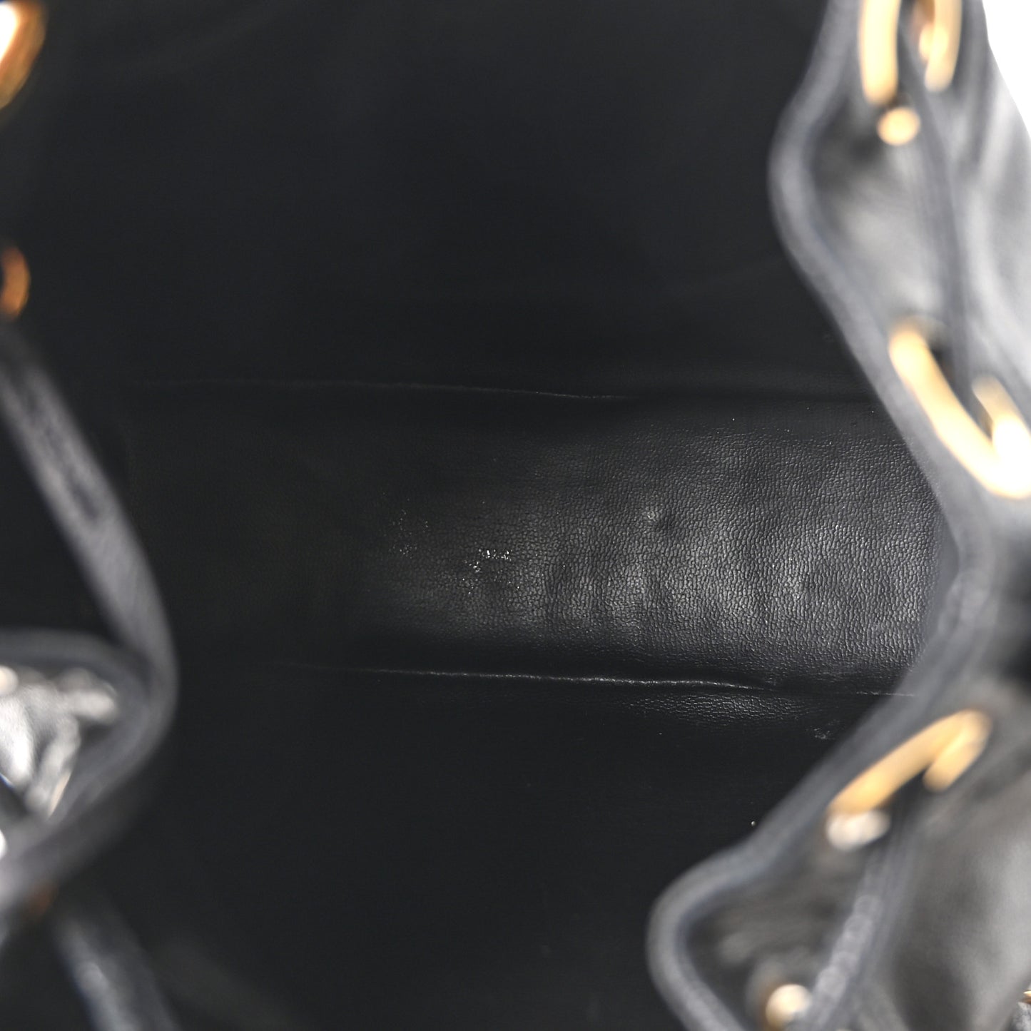 Lambskin CC Drawstring Shoulder Bag Black