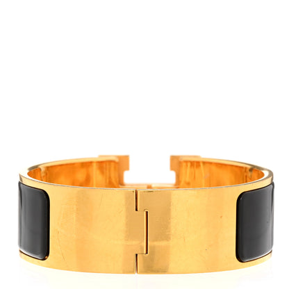 Hermes Enamel Wide Clic Clac H Bracelet PM Black 3 of 4
