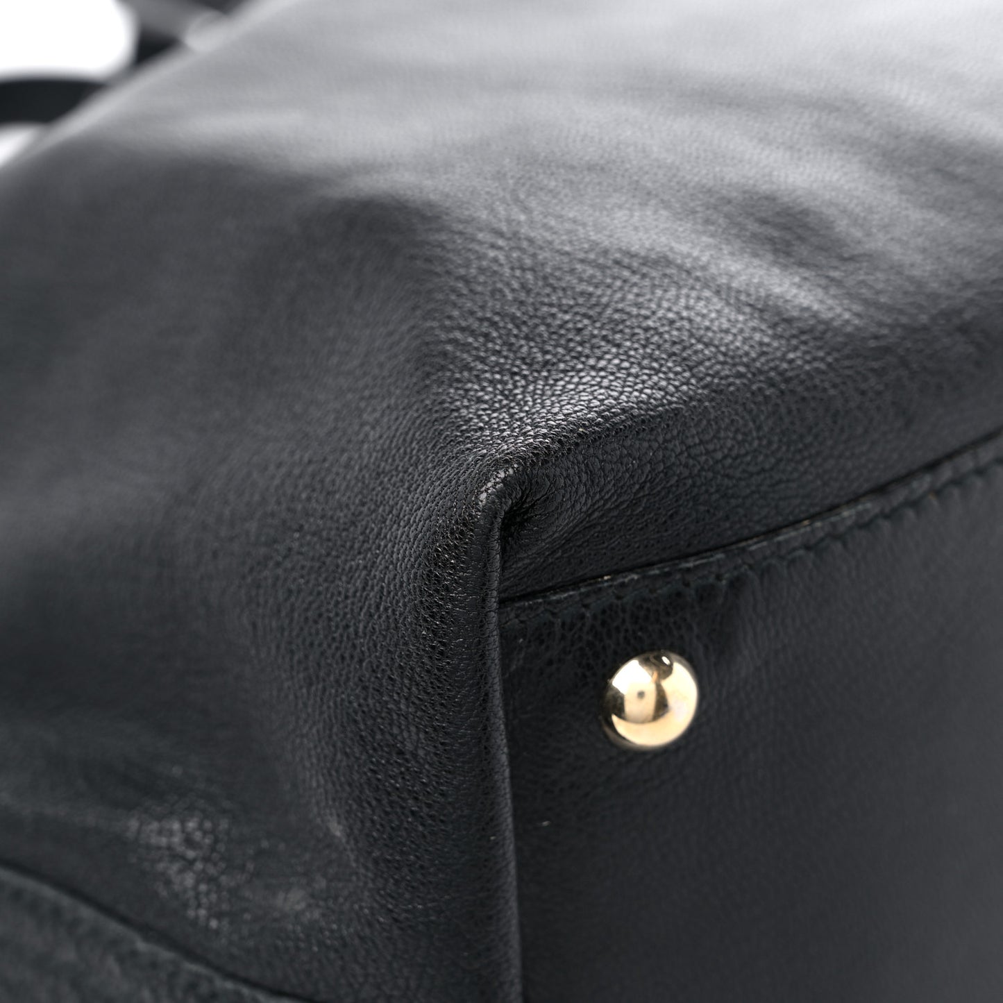 Calfskin Reversible Double Sac Y Tote Black Gold