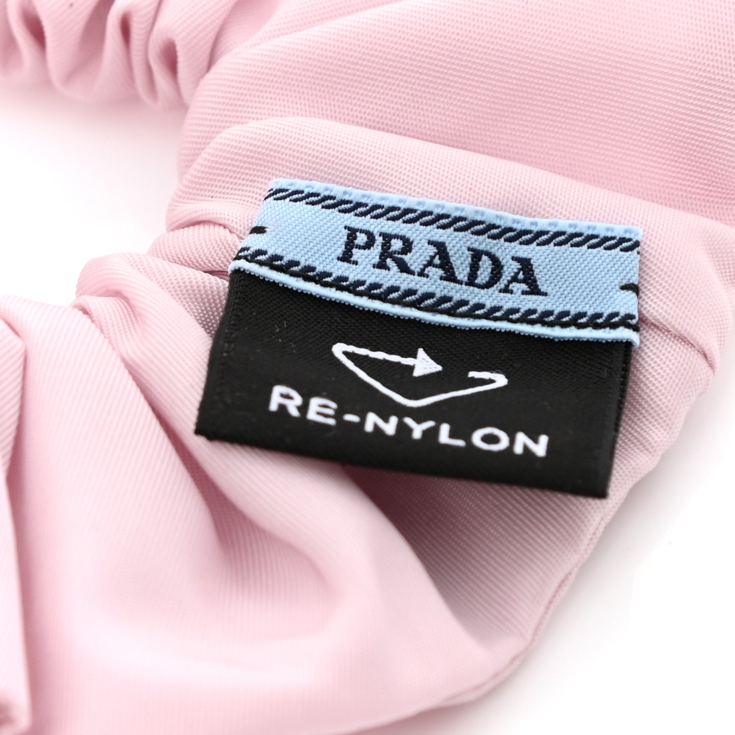 Re-Nylon Metal Logo Scrunchie Alabastro