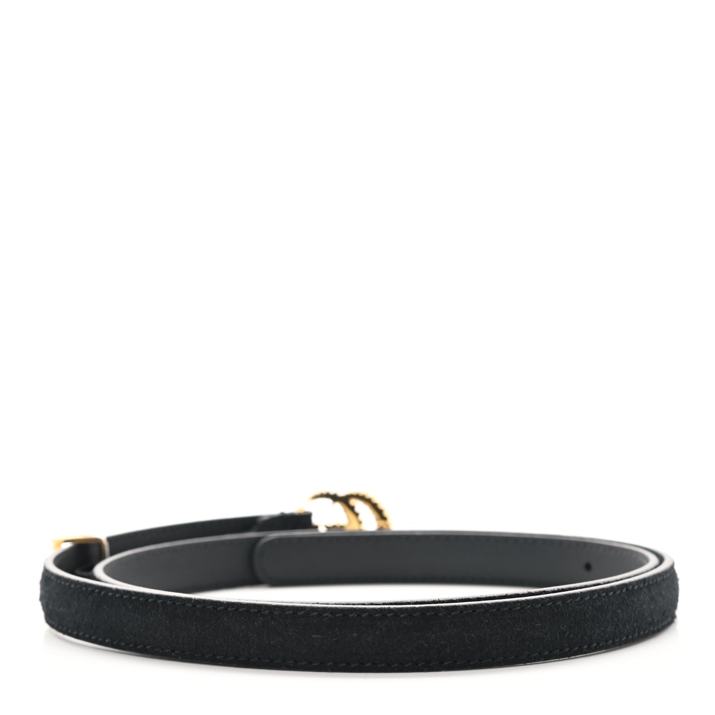 Suede Calfskin Torchon Double G 15mm Belt 85 34 Black