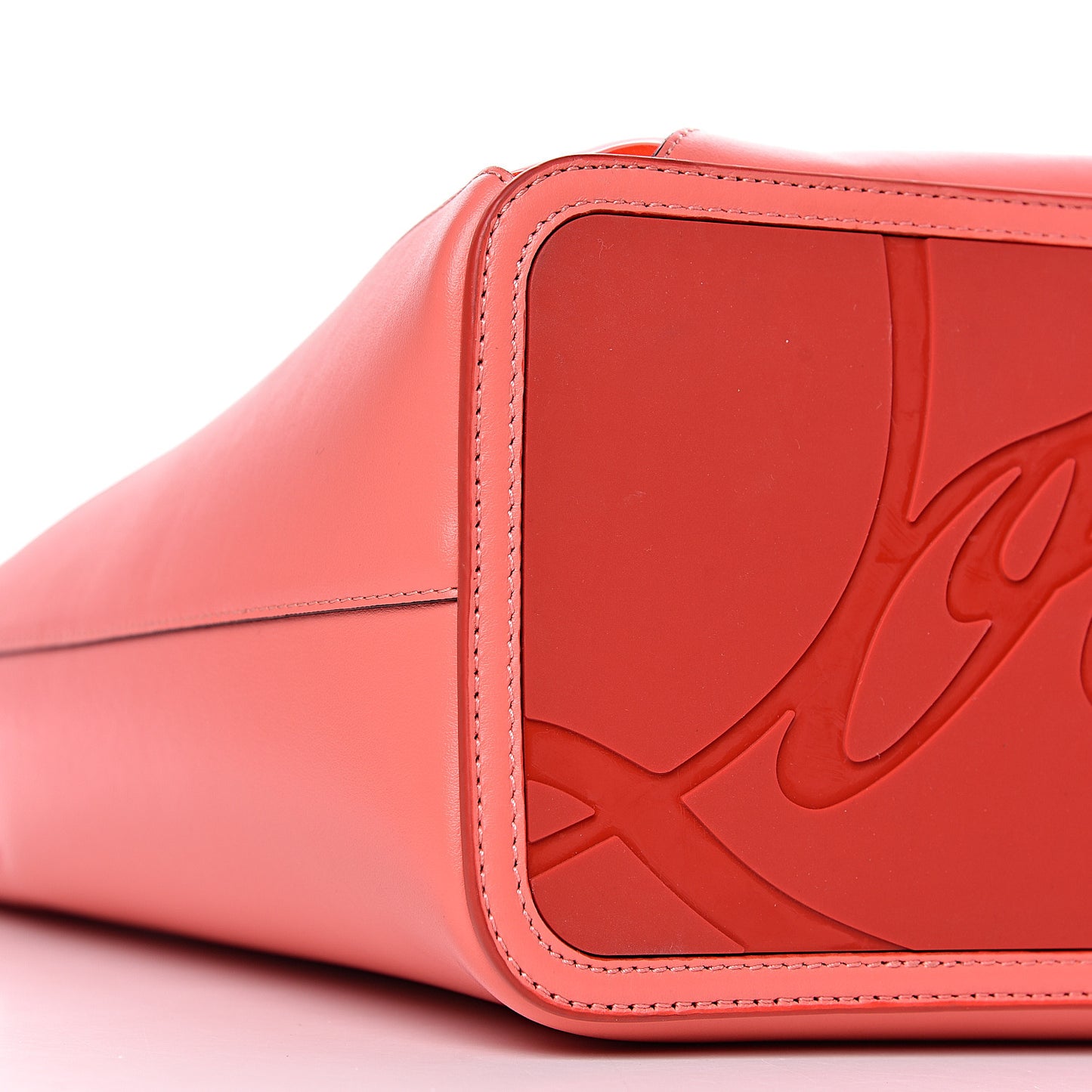 Calfskin PVC Love Spikes East West Cabata Tote Red