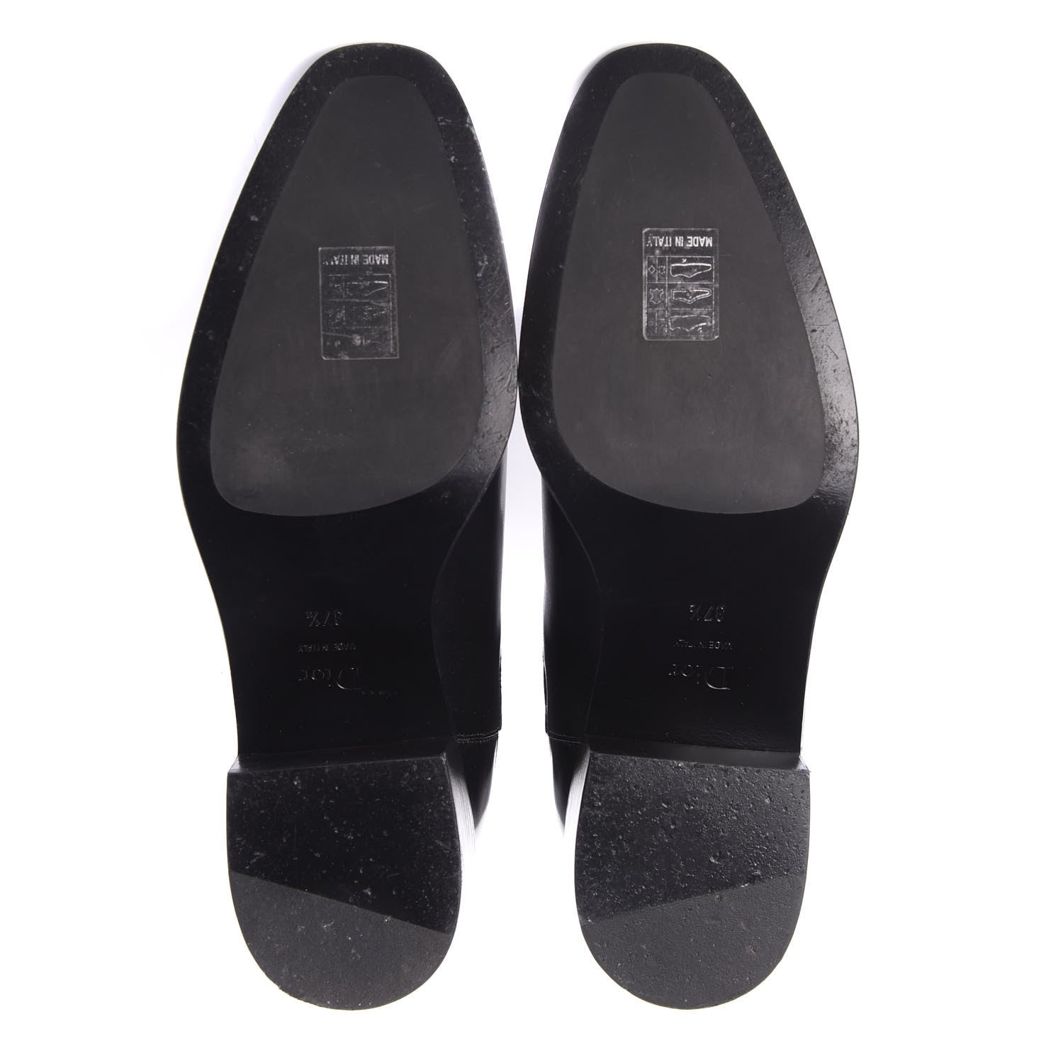 Christian Dior Glazed Calfskin Crystal Tomboy Ankle Boots 37.5 Black 5 of 10