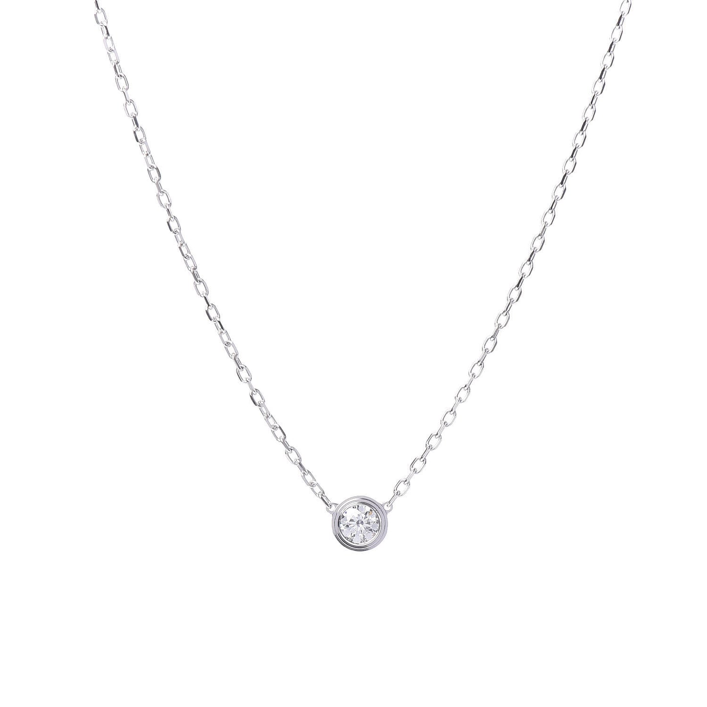 18K White Gold Diamond LM D'Amour Pendant Necklace