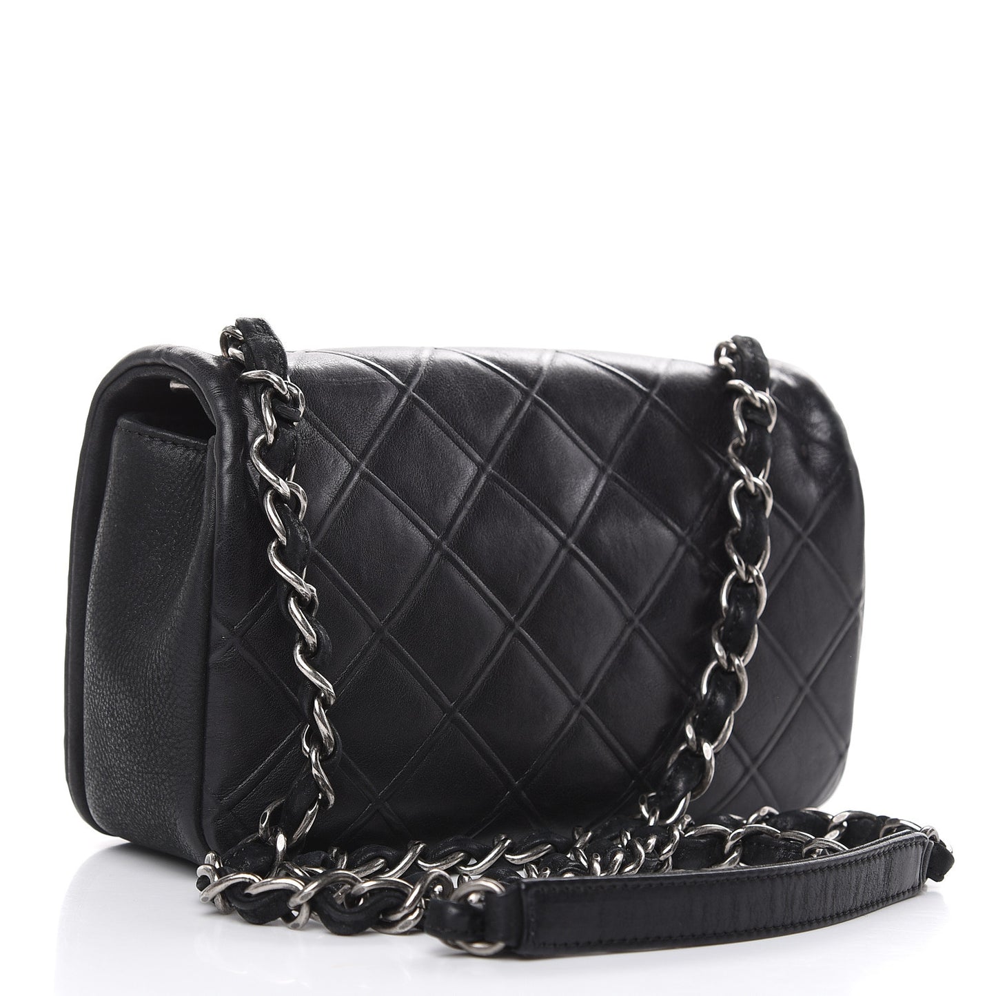 Calfskin Diamond Embossed New Chic Flap Black