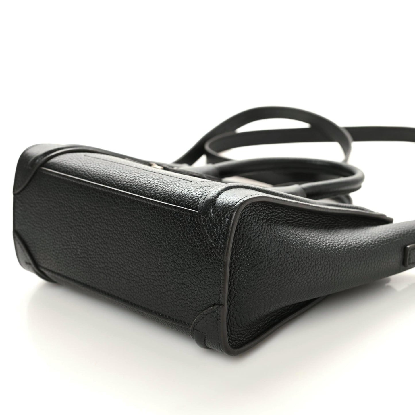 Drummed Calfskin Nano Luggage Black